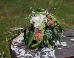 Bouquet de saison orange et vert