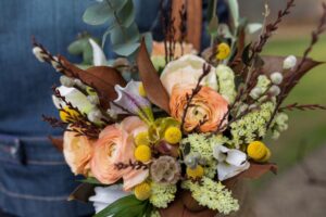 Bouquet de saison automne marron et orange