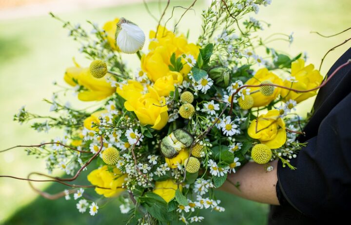  Bouquet Blanc et jaune citron [Photo site] 